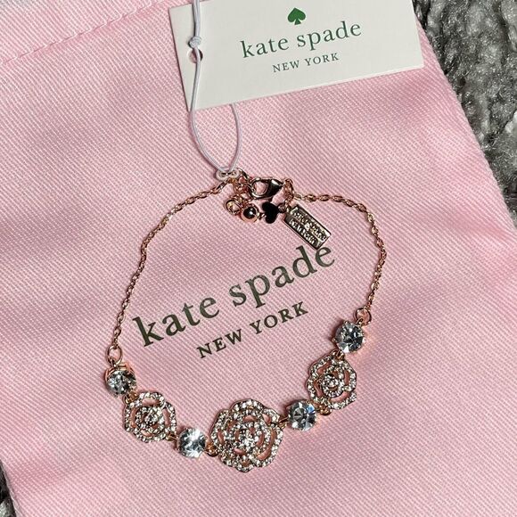 NWT Kate Spade Crystal Rose Bracelet - Picture 1 of 8